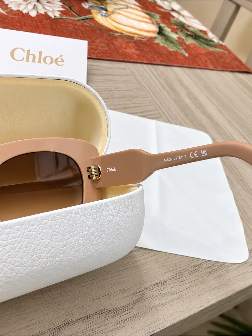 Chloé Nude Beige Round Oversized Sunglasses